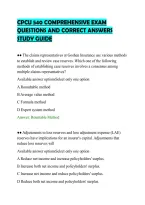 CPCU 540 COMPREHENSIVE EXAM&NewLine;QUESTIONS AND CORRECT ANSWERS&NewLine;STUDY GUIDE