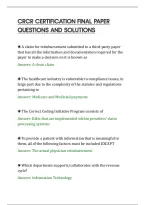 CRCR CERTIFICATION FINAL PAPER&NewLine;QUESTIONS AND SOLUTIONS