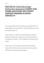 NUR 209 ATI Critical Neurologic &NewLine;Dysfunction Assessment NEWST 2026 &NewLine;EXAMS QUESTIONS AND EXPERT &NewLine;VERIFIED ANSWERS ALREADY &NewLine;GRADED A&plus;