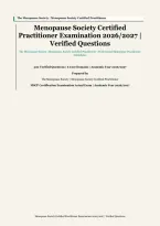 Menopause Society Certified Practitioner MSCP Exam 2026&sol;2027 &vert; 300 Verified Questions & Answers &vert; The Menopause Society Certification Prep &vert; 6 Core Domains &vert; Instant Download