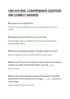 CRIS 605 FINAL COMPREHENSIVE QUESTIONS&NewLine;AND CORRECT ANSWERS&NewLine;