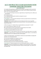 ACCT 304 PRACTICE EXAM QUESTIONS WITH ANSWERS AND EXPLANATIONS &vert; American Public University