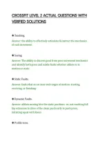 CROSSFIT LEVEL 2 ACTUAL QUESTIONS WITH&NewLine;VERIFIED SOLUTIONS