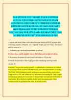 NUR 257&sol;NUR 257 CHRONIC EXAM 4 NEWEST ACTUAL EXAM 2026- 2027 COMPLETE EXAM QUESTIONS AND CORRECT VERIFIED ANSWERS WITH DETAILED RATIONALES &lpar;100&percnt; RELIABLE SOLUTIONS&rpar; RECENTLY UPDATED VERSION EDITION 2026 NUR 257 EXAM 4 &vert;GUARANTEED PASS A&plus; &vert;BRAND NEW &vert;INSTA