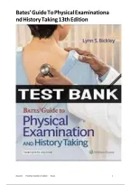 Test Bank Bates Guide To Physical Examination and History Taking 13th Edition Bickley &vert; All Chapters Updated Newest
