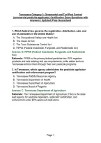 Tennessee Category 3&colon; Ornamental and Turf Pest Control &lpar;commercial pesticide applicator&rpar; Certification Exam Questions with Answers &vert; Updated&vert; Pass Guaranteed