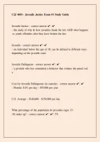 CJJ 4010 Juvenile Justice Exam 1 Study Guide 2026 &ndash; Review Notes & Practice Questions