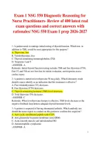 Exam 1 NSG 550 Diagnostic Reasoning for Nurse Practitioners- Review of 400 latest real exam questions and correct answers with rationales&sol; NSG 550 Exam 1 prep 2026-2027 