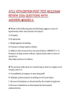 ATLS 10TH EDITION POST TEST MCQ EXAM REVIEW 2026 QUESTIONS WITH ANSWERS GRADED A