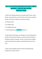 PHTLS 10TH EDITION QUESTIONS WITH 100&percnt; CORRECT ANSWERS &vert; UPDATED AND VERIFIED 2026&sol;2027 EXAM 