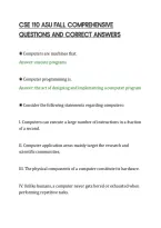 CSE 110 ASU FALL COMPREHENSIVE&NewLine;QUESTIONS AND CORRECT ANSWERS