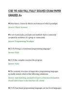 CSE 110 ASU FALL FULLY SOLVED EXAM PAPER&NewLine;GRADED A&plus;