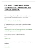 CSE 6040X COMPUTING FOR DATA&NewLine;ANALYSIS COMPLETE QUESTIONS AND&NewLine;ANSWERS GRADED A&plus;&NewLine;