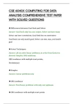 CSE 6040X COMPUTING FOR DATA&NewLine;ANALYSIS COMPREHENSIVE TEST PAPER&NewLine;WITH SOLVED QUESTIONS
