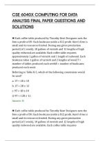CSE 6040X COMPUTING FOR DATA&NewLine;ANALYSIS FINAL PAPER QUESTIONS AND&NewLine;SOLUTIONS