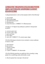 ATHLETIC TRAINING EXAM 2026 WITH 100&percnt; ACCURATE ANSWERS LATEST EXAM GUIDE
