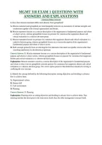 MGMT 310 EXAM 1 QUESTIONS WITH ANSWERS AND EXPLANATIONS &vert; American Public University