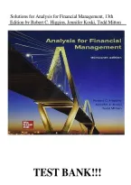 Solutions for Analysis for Financial Management&comma; 13th Edition by Robert C&period; Higgins&comma; All Chapters 1-9&vert;Complete Guide A&plus;