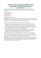 MGMT 310 EXAM 2 QUESTIONS WITH ANSWERS AND EXPLANATIONS &vert; American Public University