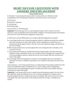 MGMT 310 EXAM 3 QUESTIONS WITH ANSWERS AND EXPLANATIONS &vert; American Public University