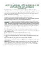 MGMT 310 MIDTERM EXAM QUESTIONS WITH ANSWERS AND EXPLANATIONS &vert; American Public University