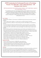 EPPP EXAMINATION FOR PROFESSIONAL PRACTICE IN PSYCHOLOGY PRACTICE TEST QUESTIONS AND CORRECT ANSWERS PLUS RATIONALES 2026&vert; INSTANT DOWNLOAD