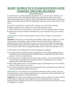 MGMT 310 PRACTICE EXAM QUESTIONS WITH ANSWERS AND EXPLANATIONS &vert; American Public University