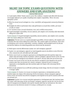 MGMT 310 TOPIC EXAMS QUESTIONS WITH ANSWERS AND EXPLANATIONS &vert; American Public University