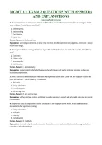 MGMT 311 EXAM 2 QUESTIONS WITH ANSWERS AND EXPLANATIONS &vert; American Public University