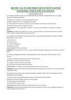 MGMT 311 EXAM PREP QUESTIONS WITH ANSWERS AND EXPLANATIONS &vert; American Public University