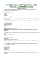 MGMT 311 FINAL EXAM QUESTIONS WITH ANSWERS AND EXPLANATIONS &vert; American Public University