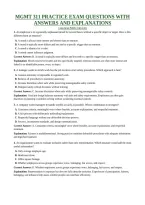 MGMT 311 PRACTICE EXAM QUESTIONS WITH ANSWERS AND EXPLANATIONS &vert; American Public University