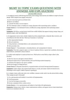 MGMT 311 TOPIC EXAMS QUESTIONS WITH ANSWERS AND EXPLANATIONS &vert; American Public University
