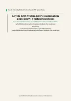Loyola EMS System Entry Exam 2026&sol;2027 &vert; 75 Verified Questions & Answers &vert; Loyola University Medical Center EMS Prep &vert; 5 Core Domains &vert; Instant Download