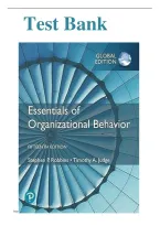 Organizational Behavior 15th Edition by Robbins and Judge Test Bank covering All chapters&period; Answers are provided Latest VERSION