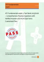 ATI Fundamentals exam 3 Test Bank 2025&sol;2026 &ndash; Comprehensive Practice Questions with &NewLine;Verified Answers and NGN-Style Items &NewLine;Guaranteed Pass 
