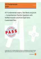 ATI Fundamentals exam 4 Test Bank 2025&sol;2026 &ndash; Comprehensive Practice Questions with &NewLine;Verified Answers and NGN-Style Items &NewLine;Guaranteed Pass