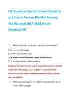 CO Excavation Contractor Exam Questions &NewLine;and Correct Answers &lpar;Verified Answers&rpar; &NewLine;Plus Rationale 2027 Q&A&vert; Instant &NewLine;Download Pdf