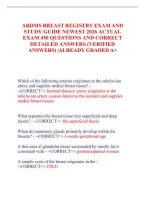 ARDMS BREAST REGISTRY EXAM AND STUDY GUIDE NEWEST 2026 ACTUAL EXAM 450 QUESTIONS AND CORRECT DETAILED ANSWERS &lpar;VERIFIED  ANSWERS&rpar; &vert;ALREADY GRADED A&plus; 