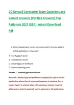 CO Drywall Contractor Exam Questions and &NewLine;Correct Answers &lpar;Verified Answers&rpar; Plus &NewLine;Rationale 2027 Q&A&vert; Instant Download &NewLine;Pdf