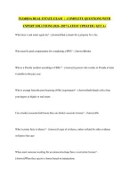 FLORIDA REAL ESTATE EXAM   &vert;  COMPLETE QUESTIONS WITH EXPERT SOLUTIONS 2026 -2027 LATEST UPDATED &vert; GET A&plus;