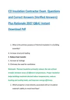 CO Insulation Contractor Exam  Questions &NewLine;and Correct Answers &lpar;Verified Answers&rpar; &NewLine;Plus Rationale 2027 Q&A&vert; Instant &NewLine;Download Pdf