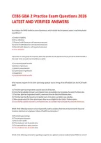 CEBS GBA 2 Practice Exam Questions 2026 LATEST AND VERIFIED ANSWERS 