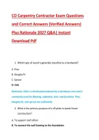 CO Carpentry Contractor Exam Questions &NewLine;and Correct Answers &lpar;Verified Answers&rpar; &NewLine;Plus Rationale 2027 Q&A&vert; Instant &NewLine;Download Pdf