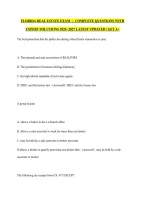 FLORIDA REAL ESTATE EXAM   &vert;  COMPLETE QUESTIONS WITH EXPERT SOLUTIONS 2026 -2027 LATEST UPDATED &vert; GET A&plus;