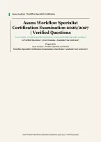 Asana Workflow Specialist Certification Exam 2026&sol;2027 &vert; 60 Verified Questions & Answers &vert; Asana Academy Prep &vert; 5 Core Domains &vert; Instant Download