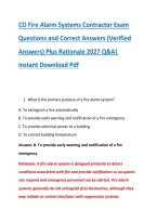 CO Fire Alarm Systems Contractor Exam &NewLine;Questions and Correct Answers &lpar;Verified &NewLine;Answers&rpar; Plus Rationale 2027 Q&A&vert; &NewLine;Instant Download Pdf