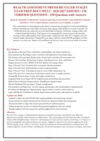 HEALTH ASSESSMENT PRESSURE ULCER STAGES QUESTIONS WITH RIGHT ACTUAL SOLUTIONS PLUS RATIONALES&vert; INSTANT DOWNLOAD