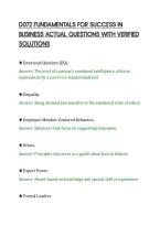 D072 FUNDAMENTALS FOR SUCCESS IN&NewLine;BUSINESS ACTUAL QUESTIONS WITH VERIFIED&NewLine;SOLUTIONS