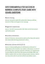 D072 FUNDAMENTALS FOR SUCCESS IN&NewLine;BUSINESS COMPLETE STUDY GUIDE WITH&NewLine;SOLVED QUESTIONS